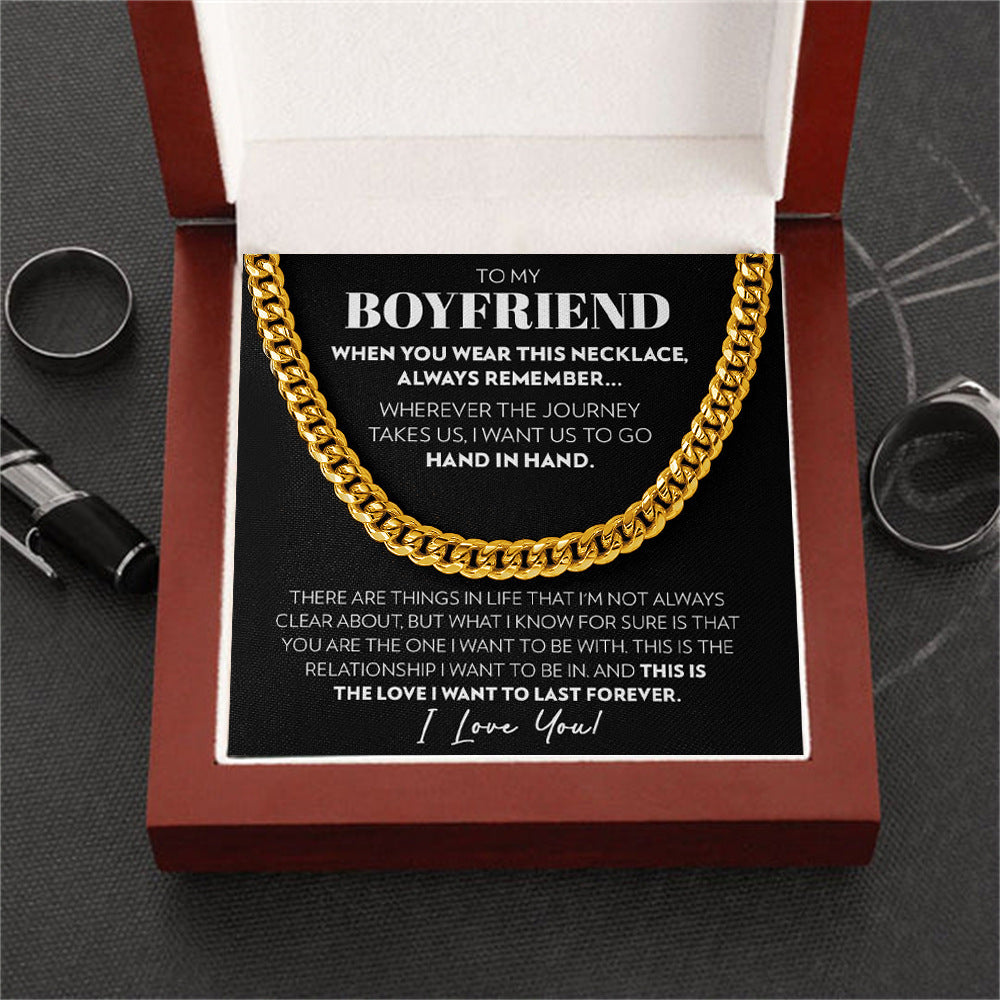 To My Boyfriend – Stainless Steel Message Necklace