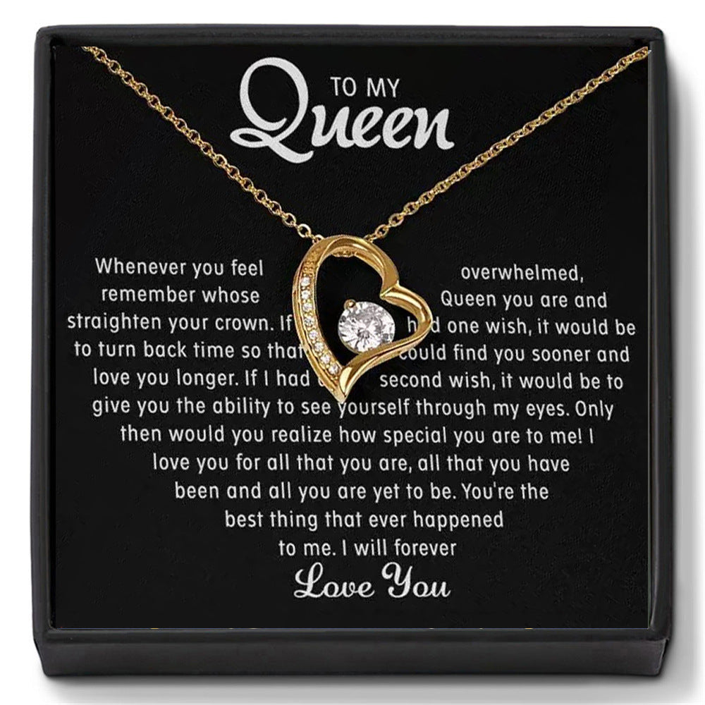 To My Queen – Heart Necklace Gift Box for Her