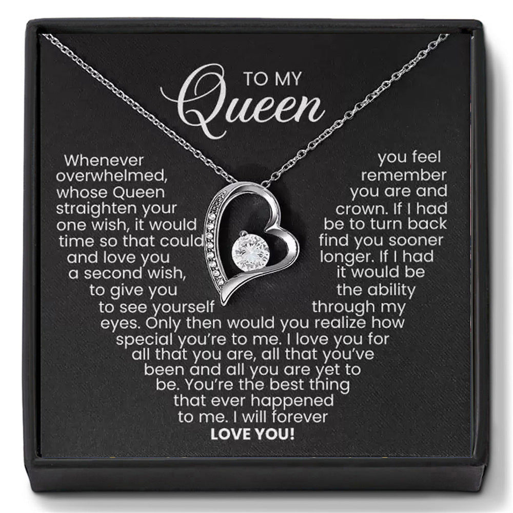 To My Queen – Heart Necklace Gift Box for Her