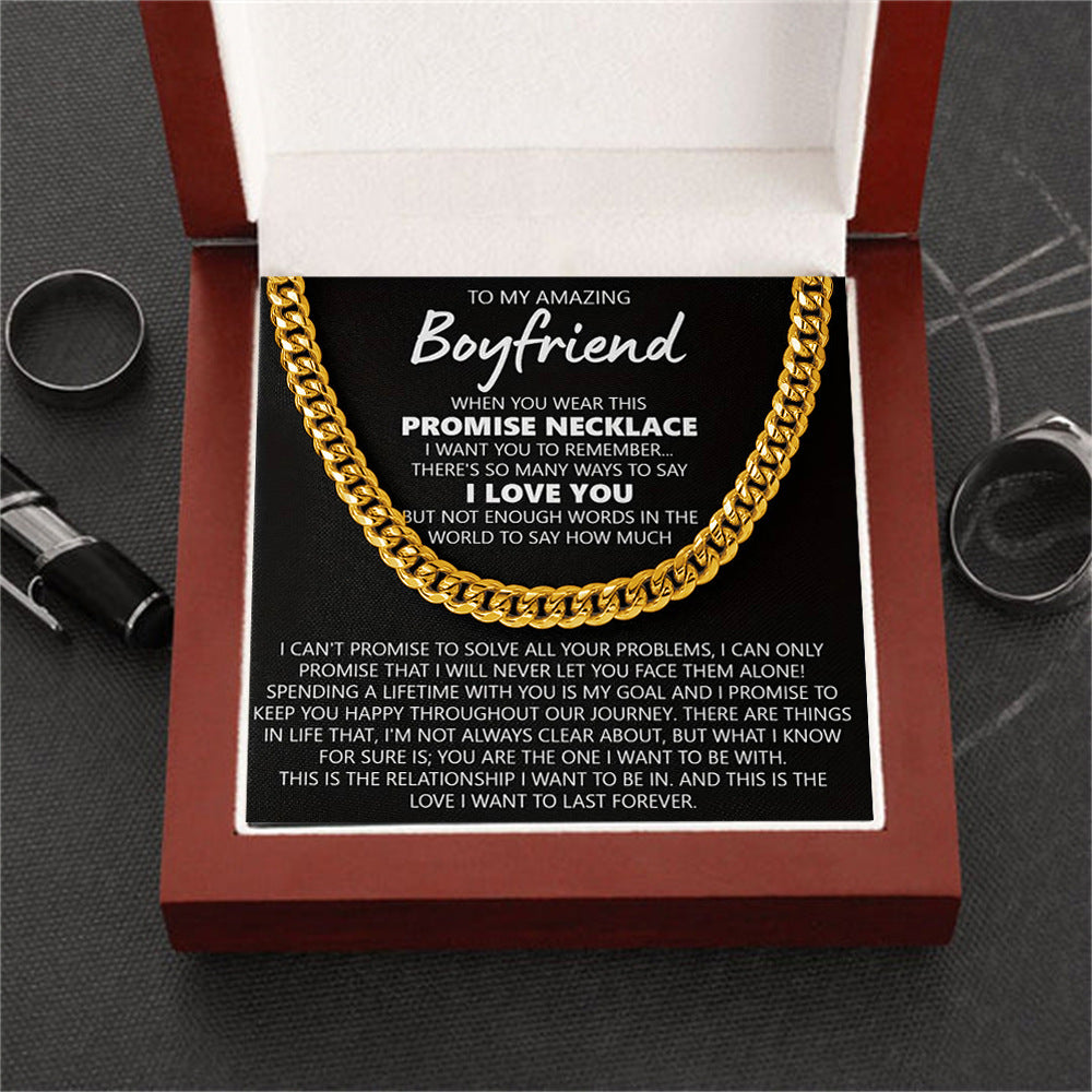 To My Boyfriend – Stainless Steel Message Necklace
