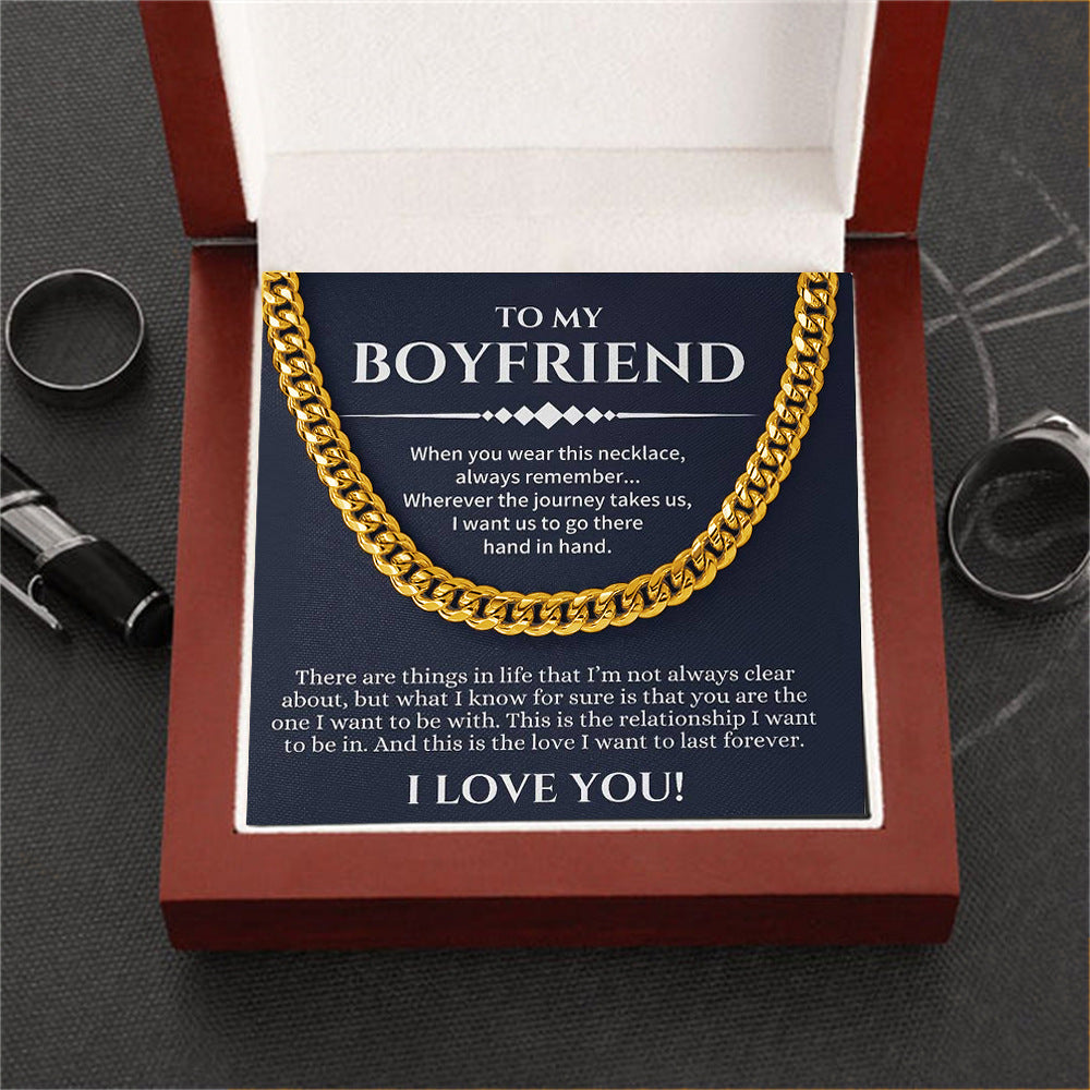 To My Boyfriend – Stainless Steel Message Necklace