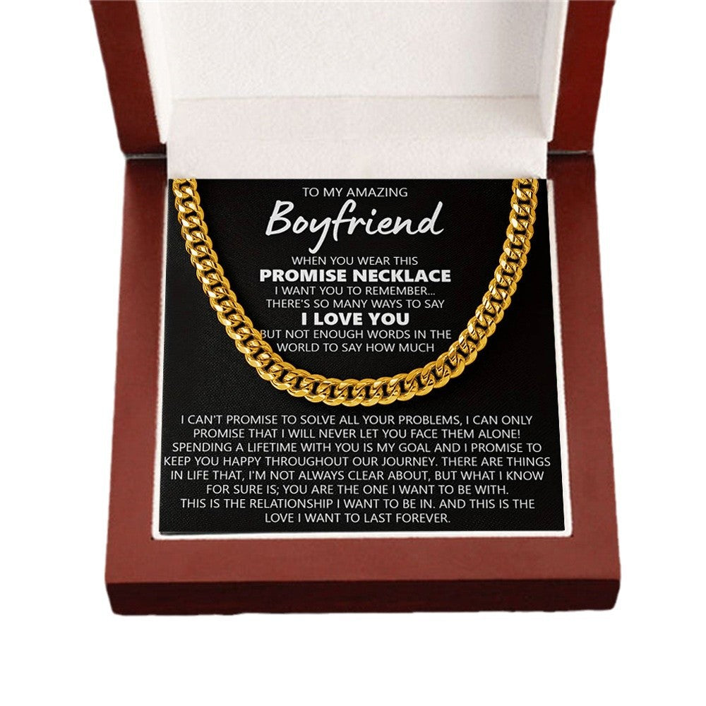 To My Boyfriend – Stainless Steel Message Necklace