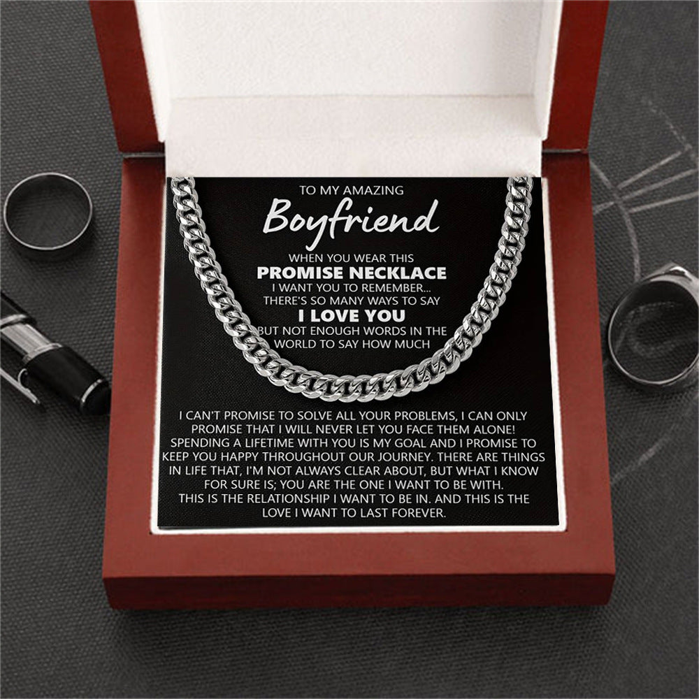 To My Boyfriend – Stainless Steel Message Necklace
