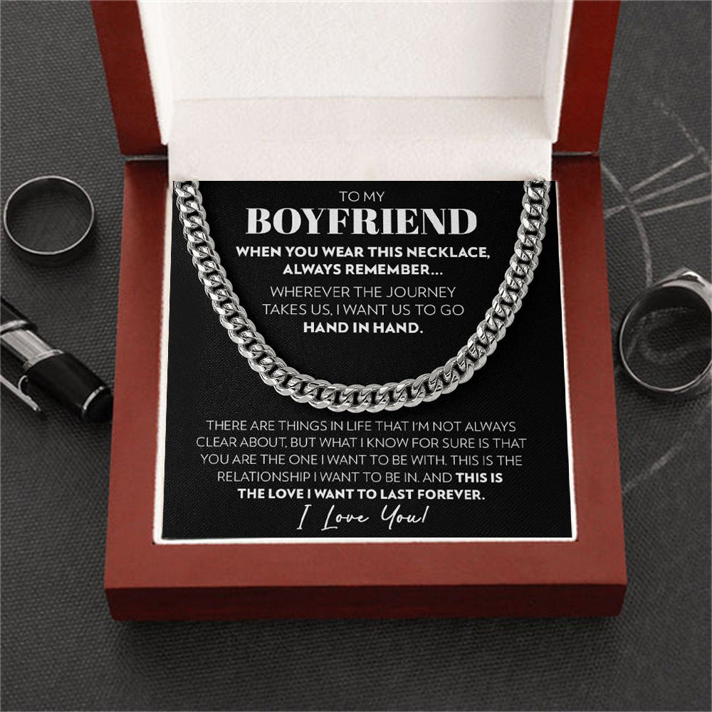 To My Boyfriend – Stainless Steel Message Necklace
