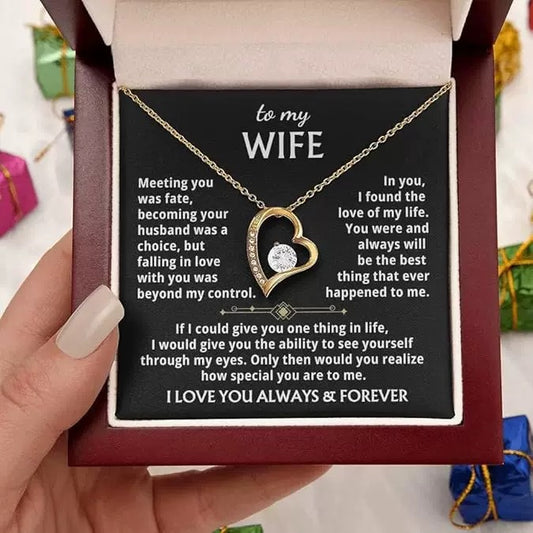 To My Wife – Heart Necklace with Message Card