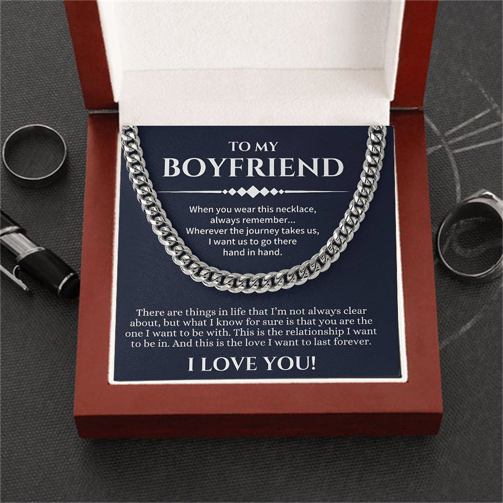 To My Boyfriend – Stainless Steel Message Necklace